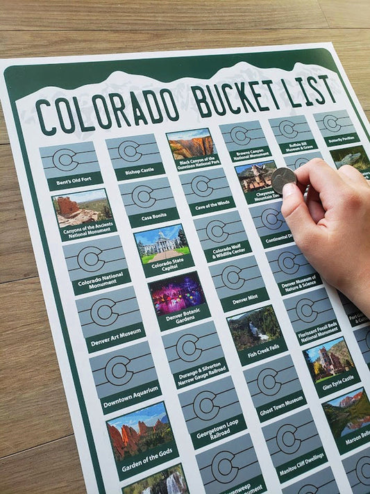 Colorado Bucket List; Colorado Scratch Off Poster; Colorado Housewarming Gift 12x18